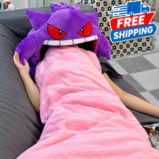 Gengar Kawaii Plush Pillow Dual Purpose Nap Blanket Anime Toy Perfect Gift picture