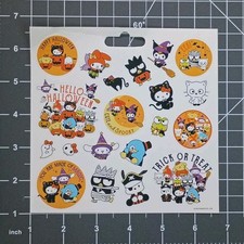 20-PCS HELLO KITTY HALLOWEEN Sticker Sheet Sanrio My Melody Kuromi Tuxedo Sam picture