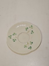 BELLEEK SHAMROCK VTG 1965-1980 MADE IN IRELAND SCALLOP SAUCER PLATE  picture
