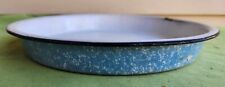 Jelly Roll Pan made of Mottled Blue and White Graniteware w/ White Int. & Black picture