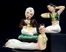 Ceramic Arts Studio Betty Harrington Sultan & Harem Girls 3 Pc Figurines 1951-56 picture