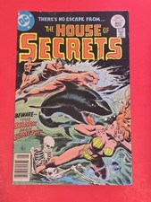 House of Secrets #145 1977 DC Comics Luis Dominguez Cover Shark-Man Horror picture