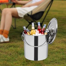 Extra Thick 12/20L Stainless Steel Barrel Bucket Food Water storage w/ Lid New picture