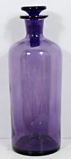 c1880 PURPLE-AMETHYST  APOTHECARY BOTTLE w/ GROUND STOPPER w/ PONTIL picture