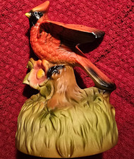 Chadwick-Miller Ceramic Cardinal Bird Figurine on Floral Base, 1972 Japan picture
