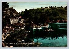 Vintage c1963 Color Tinted RPPC Postcard: Mountain Hut By Lake Santo, Italy 4x6