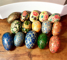 Hand Painted  Decorative Eggs Floral Gold Multi Color 3