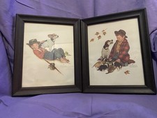 VTG Norman Rockwell Framed official Prints Lot Of 2 Made In USA picture