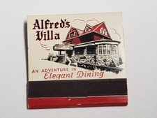 Vtg 1960s Feature Matchbook - Alfred's Villa Restaurant, Atlantic City NJ - NEW picture