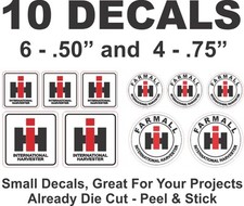 10 Small IH International Harvester Tractor Die Cut Vinyl Decals Dioramas & More picture
