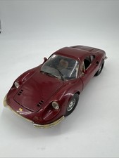 Anson Metal Series 1:18 Scale Ferrari Dino 246GT Diecast Car Model Burgundy RED picture