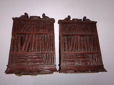 Pair Vintage Syroco Wood Metal Composite Bookshelf Library Books Bookends picture