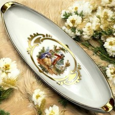 Vintage AJC COURTING COUPLE Porcelain Ashtray Pin Dish Trinkets France🔥SALE🔥 picture