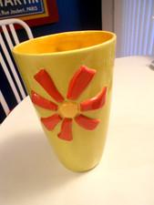 foreside yellow flower vase 9 3/4