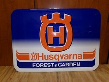 Vintage NOS Husqvarna Forest & Garden Embossed sign Chainsaw picture