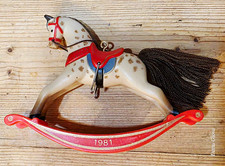 Vintage 1981 Hallmark Keepsake Rocking Horse Ornament 1st in Series In Box RARE picture