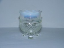 Albany Model Flint Toothpick Holder Manila Wreath Shell Crystal Opalescent 1900s picture
