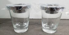 NOB PartyLite P8488 Versatility Votive set Clear Glass Silver Tea LITE Holders picture