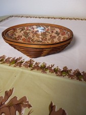 Longaberger 2009 Chestnut Medium Oval Diamond Basket set, Protector and Liner picture