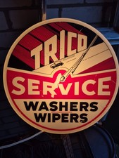 Vintage 1950's TRICO Service Lighted Sign Washers Wipers 40cm diameter picture