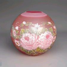 Antique Kerosene Oil Lamp GWTW Parlor Pink Globe 0