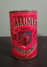 Calumet Baking Powder Coin Bank Advertising Tin & Paperboard Can 4