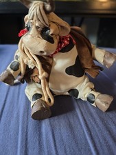 Vintage Beanbag Cow Shelf Sitter Resin Head /Feet Russ picture