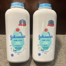 X2 Johnson's Baby Powder MILK + RICE Silky Soft Skin W/ Talc, 10.6oz (300g) picture