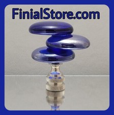 Cobalt Blue Cascading Glass Lamp Finial/Nickel Base-Custom Abstract Single Item picture