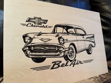 Laser Engraved Wood Chevrolet Bel-Air Belair Classic Car Art Decor Wall Hanging picture