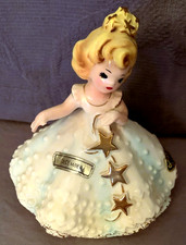 Nice Vintage  JOSEF  December  Birthday Girl  Figurine  3 Stars on Dress picture