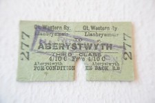 c1940s Llanbrymair to Aberystwyth GWR Railway Train Ticket  picture