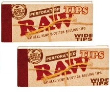 10 Packs RAW Wide Perforated Natural Unrefined Hemp & Cotton Tips (500 Total) picture