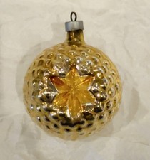 Vtg 1930's Gold Heidt Bumpy Star Double Indent Ornament  3