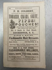 1869 Authentic Paper Ad Colbert Tobacco, Cigars & Snuff, Pipes Rochester NY picture