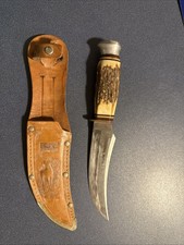 Vintage Edge Brand Original Buffalo Skinner 496 Solingen Germany Knife & Sheath picture