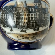 SEATTLE WA WASHINGTON Antique HOTEL Souvenir COBALT CHINA TRINKET CUP picture