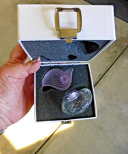 Lovely SWAROVSKI Faceted Silver Crystal Rose Flacon Perfume Bottle MIB picture
