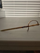 Vintage Gold Tone Ireland Sword Letter Opener 7.5 Mini Cavalier Sabre Sword picture