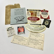 ✨VINTAGE MR BOSTON LIQUOR LABELS 6 DECORATE BARWARE ADVERTISE WHISKEY GIN VODKA picture