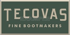 TECOVAS BOOTS WESTERN WEAR RODEO COWBOY ARENA SIGN ALUMINUM SIZE OPTIONS picture