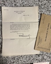 1932 Letter, Department of Commerce Bureau Of The Census And Envelope Signed picture