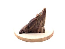 Zuni Animal Fetish Howling Wolf Handmade by Zuni Artisan Native Am Spirit Totem picture