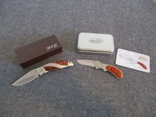 NOS SHEFFIELD & HERBETZ LOT (2) FOLDING KNIVES W/ ORGINAL CASES/PAPER- NEAR MINT picture