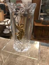 Vintage Antique Glass Crystal Gold Angel Shade Candleholder picture