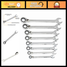 GEARWRENCH 8 Pc 72T Reversible Ratcheting Combination mm Wrench Set | 9543 picture
