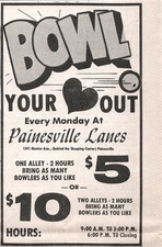Painesville Lanes City Bowling Center Mentor Ave Ohio Vintage Newspaper Print Ad picture