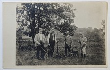Antique Hunting Party RPPC Postcard Men Guns Dogs CyKo 1910s Minnesota Jorgensen picture