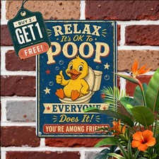 Funny Bathroom Are You Pooping Metal Sign Vintage Tin Plaque Wall Decor 8x12 picture