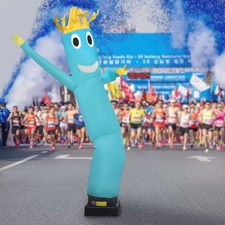10ft Advertising Inflatable Tube Man Blow Up Giant Waving Arm Fly Puppet Blue picture